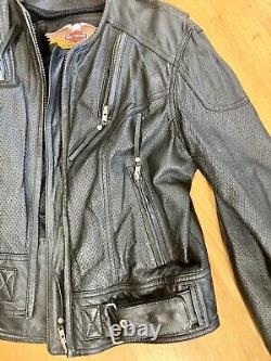 Harley-Davidson MEDIUM Embossed Perforated Vented Genuine Leather Jacket