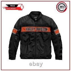 Harley Davidson Men Trenton Mesh Riding Jacket Motorcycle Mesh Fabric Jacket New