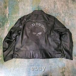 Harley Davidson Mens 3XL Willie G Skull Leather Jacket with Liner 98099-07VM