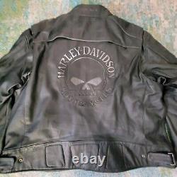 Harley Davidson Mens 3XL Willie G Skull Leather Jacket with Liner 98099-07VM