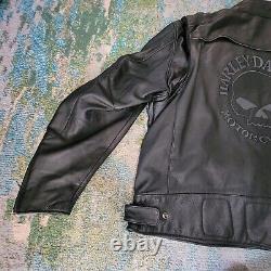 Harley Davidson Mens 3XL Willie G Skull Leather Jacket with Liner 98099-07VM