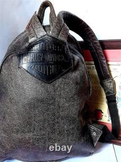 Harley Davidson Motor Cycle Backpack 100% Leather 38 x 32cm