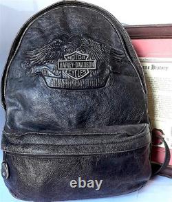 Harley Davidson Motor Cycle Backpack 100% Leather 38 x 32cm