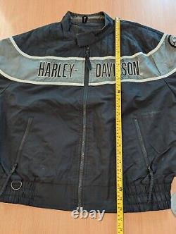 Harley Davidson Motorcycle Racing Men's Nylon Riding Jacket Sz XL Made In USA