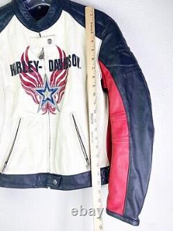 Harley Davidson Women Medium (fits Small) Rapid City Colorblock Leather Jacket