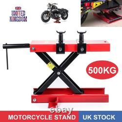 Heavy Duty 500kg Motorcycle Motor Bike Vehicle Stand Scissor Lift Jack Workshop