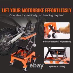 Hydraulic Motorcycle Lift Table 350 LBS Dirt Bike Scissor Jack Stand ATV 4 Wheel