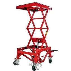 Hydraulic Scissor 300lb Bike Motorcycle Lift Table With 4 Wheel Motorbike ATV