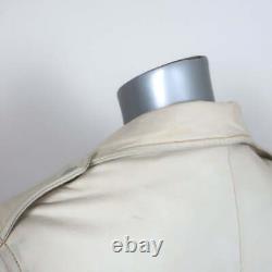 IRO Han Leather Biker Jacket Cream Size 38 Moto Jacket