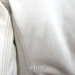 IRO Han Leather Biker Jacket Cream Size 38 Moto Jacket