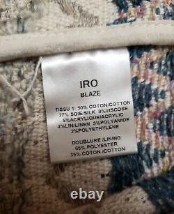 IRO Women's Plaze Biker Multicolor Shearling leather Trim Cotton silk Jacket 2