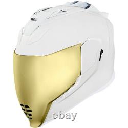 Icon Airflite Peace Keeper White Motorcycle Motorbike Helmet Free Gold Visor