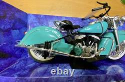Indian Motorcycle 1/6 Diecast Bike Model Turquoise with Whitewall Tires Used