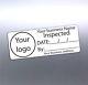 Inspected By Custom Sticker Your Address, Logo And Business Name 65x25mm Proof