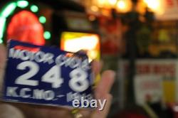 Kansas City Mo 1913 Cobalt Motor Cycle Porcelain License Plate Metal Sign Bike