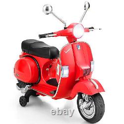 Kids Ride On Motorcycle 6V Battery Powered VESPA Licensed Scooter Electric Bike