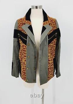 L. A. M. B. Gwen Stefani Geo Jacquard Cotton Twill Moto Utility Jacket Sz Small/2