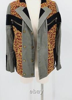 L. A. M. B. Gwen Stefani Geo Jacquard Cotton Twill Moto Utility Jacket Sz Small/2