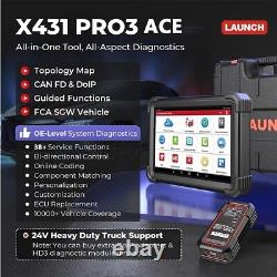 LAUNCH X431 PRO3 ACE PRO5 Car OBD2 Scanner ALL System Diagnostic Tool ECU Coding