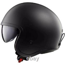 LS2 OF599 Spitfire Open Face Motorcycle Helmet Plain with Drop Down Visor New
