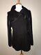 Lamarque Black Suede And Leather Asymmetrical Jacket Full Zip Big Collar Size L