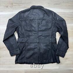 Lauren Ralph Lauren Coated Denim Belted Trucker Jacket -Black- Size 14 (Large)