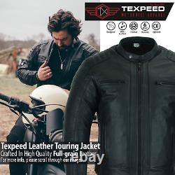 Leather Motorbike Motorcycle Jacket Touring With Genuine CE Armour Biker Thermal