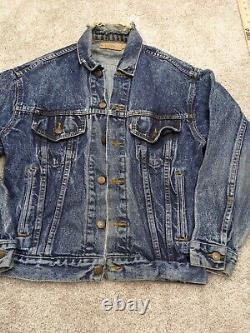 Levis USA MADE Denim Trucker Jacket Batwing Mens Extra Small 1978 Type 3 Vintage