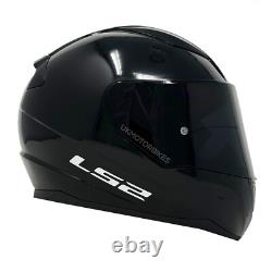 Ls2 Ff353 Rapid Full Face Motorcycle Helmet Gloss Black + Purple Iridium Visor