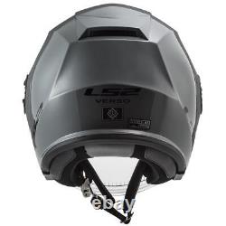 Ls2 Of570 Verso Dual Visor Open Face Scooter Motorcycle Helmet Nardo Grey