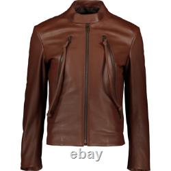 MAISON MARTIN MARGIELA 5 zip Leather Sport Jacket Tan Brown IT 48/UK 38