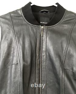 MARCIANO Black Lamb Leather Black Moto Jacket GUESS Sz S