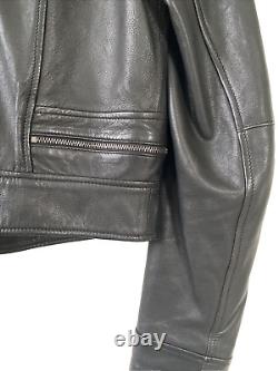 MARCIANO Black Lamb Leather Black Moto Jacket GUESS Sz S