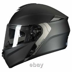 MT Storm Solid Matt Black Full Face Modular Motorcycle Bike Dual Visor Helmet