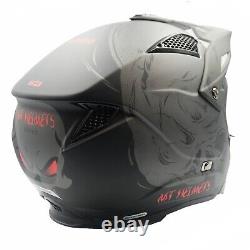 MT Streetfighter Darkness Matt Grey Modular Motorcycle Helmet Removable Mask