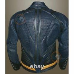 Man Of Steel Henry Cavill Superman Real Perforated Leather Jacket