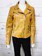 Mauritius Womens Lamb Leather Jacket Size 10 Front Zip Stars Long Sleeve