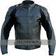 Men Black Biker Motorcycle Racing Genuine Leather Jacket With Free Ce Armors
