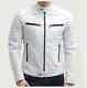 Men Genuine Lambskin Real Leather Biker Motorcycle White Classic Jacket Slim Fit