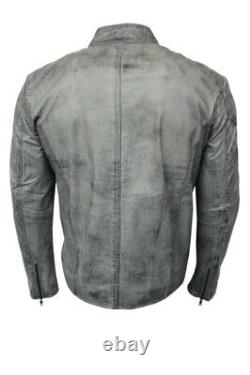 Men Leather Jacket Coat Motorcycle Biker Slim Fit Outwear Jackets -MJ073