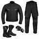 Men Motorcycle Racing Set Waterproof Suits Motorbike Leather Boots Armoured Suit