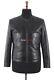 Men's Black Biker Fashion Leather Jacket Napa Retro Collarless Style Jacket