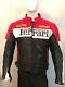 Men's Ferrari Red And Black Biker Cow Hide Real Leather Jacket With Safety Pads