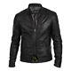 Men's Genuine Leather Jacket Black Handmade Slim Fit Casual Motorcycle Biker