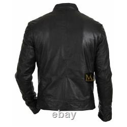 Men's Genuine Leather Jacket Black Handmade Slim Fit Casual Motorcycle Biker