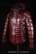 Men's Puffer Quilted Leather Jacket Cherry Italian Lambskin Leather Jacket