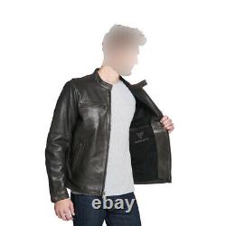 Men's Real Leather Jacket Black Biker Style Leather Jacket Men Leather clothing