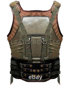 Mens Bane Dark Knight Rises Military Tom Hardy Costume Faux Leather Vest