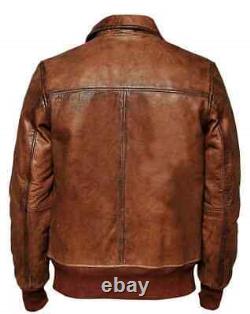 Mens Biker Vintage Antique Jacket Cafe Racer Moto Real Lambskin Leather Jacket