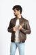 Mens Brown Leather Jacket Lambskin Leather Bikers Style Slim Fit Stylish Jacket